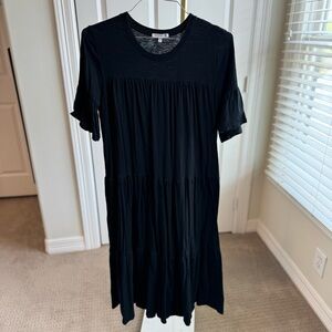 Sundry black cotton midi dress. Size 1 (small)